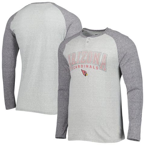 Men's Concepts Sport Heather Gray Arizona Cardinals Ledger Raglan Long Sleeve Henley T-Shirt