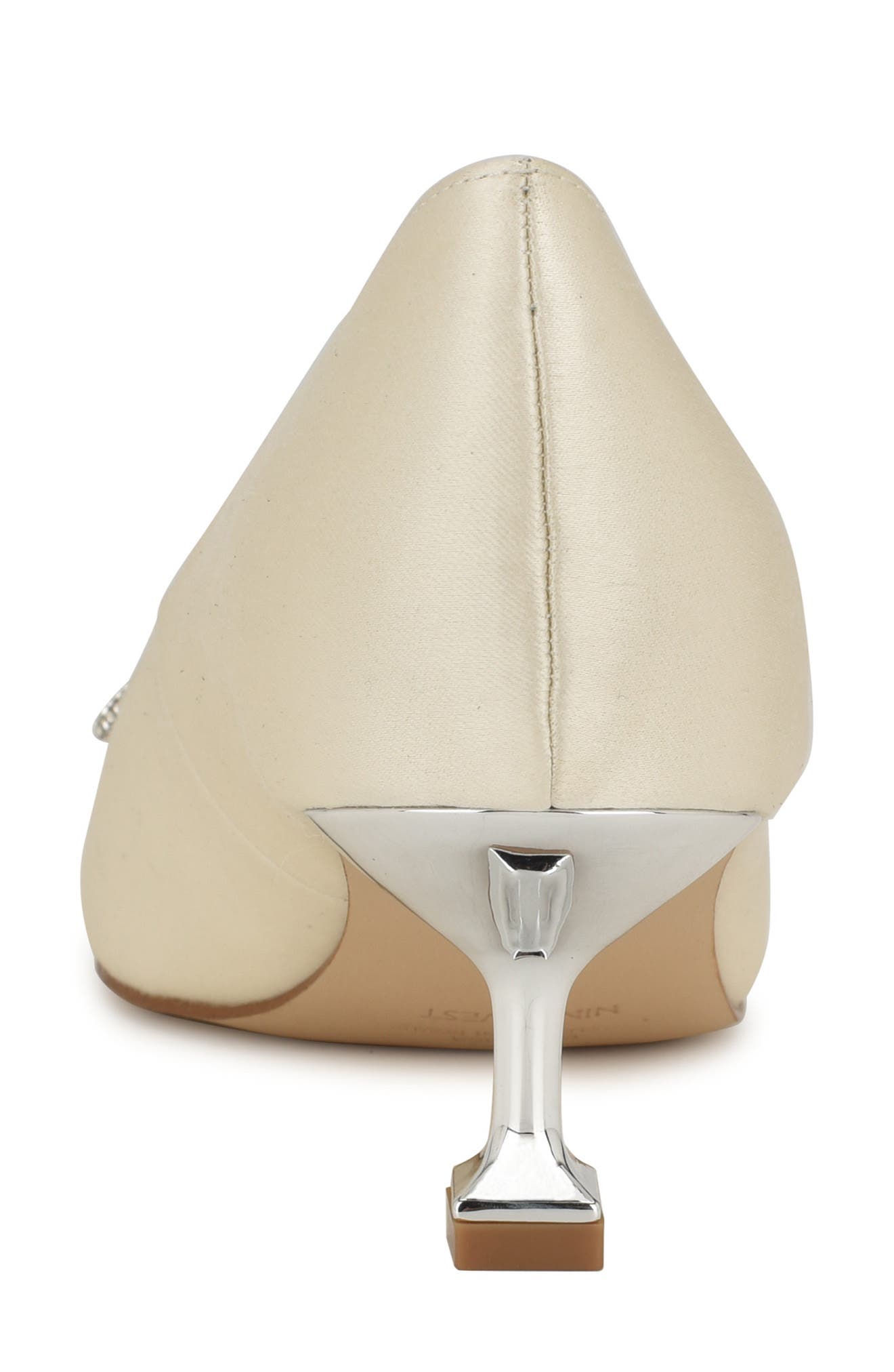 Nine West Wendon Pointed Cap Toe Kitten Heel Pump, Alternate, color, Ivory