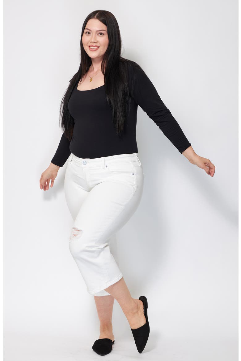 Mid Rise Wide Leg Crop Jeans, Alternate, color, OPTICAL WHITE