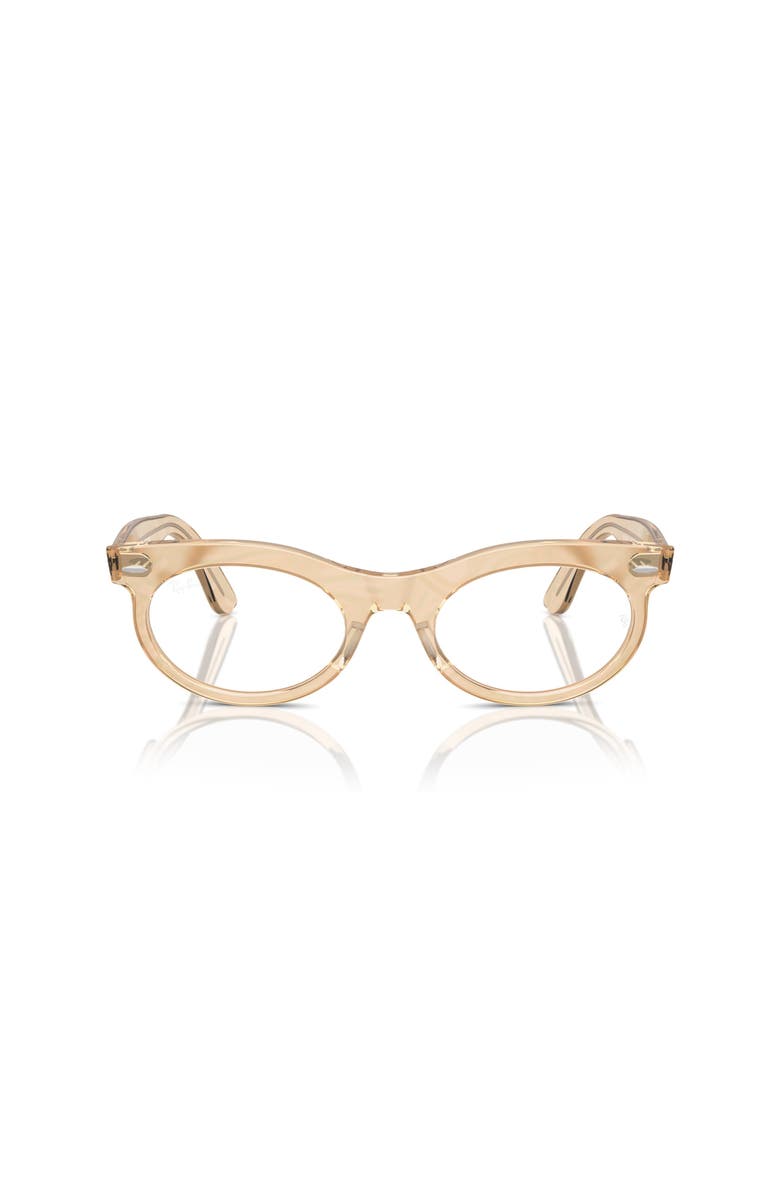 Ray-Ban 50mm Oval optical glasses, Alternate, color, Brown