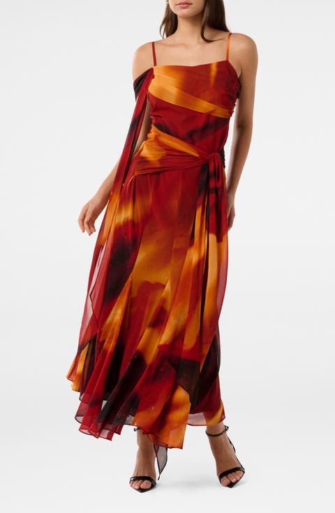 Leyla Abstract Print Maxi Dress