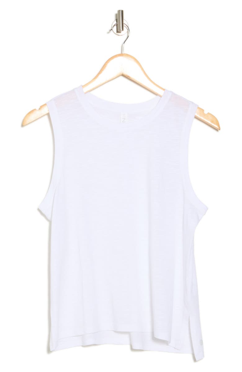 Z by Zella Easy Day Slub Tank, Alternate, color, White