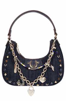 Chain & Studs Denim Hobo Bag