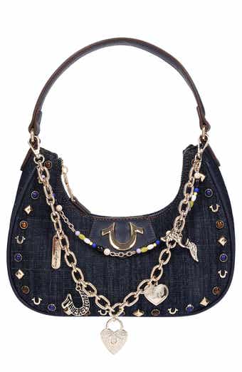 Chain & Studs Denim Hobo Bag