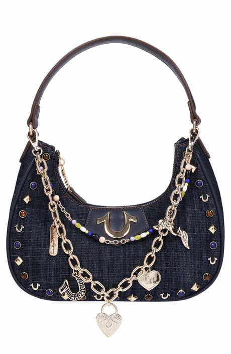 Chain & Studs Denim Hobo Bag