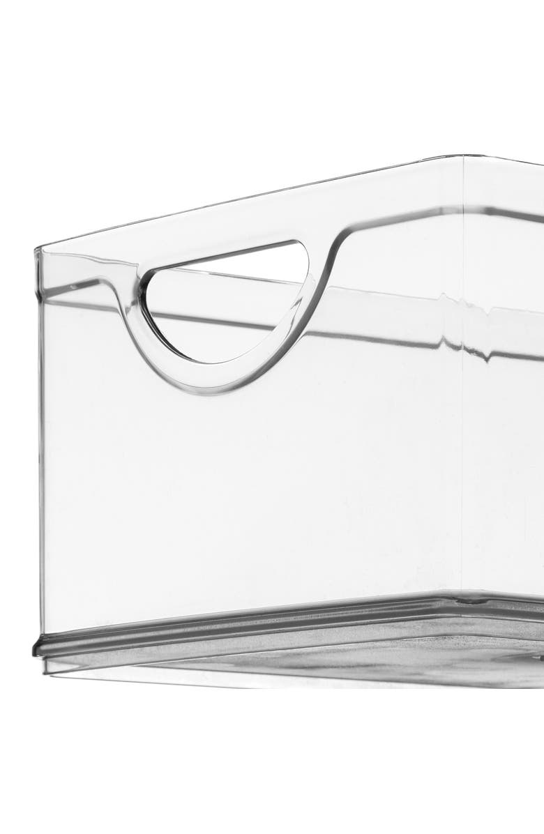 iDesign Pantry Organizer Bins with Handles - Storage Bins for Cabinets or Fridge - Set of 4 - Clear, Alternate, color, Clear