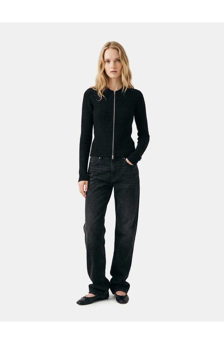 Gobi Cashmere Cashmere Two-Way Zip Cardigan, Alternate, color, Black