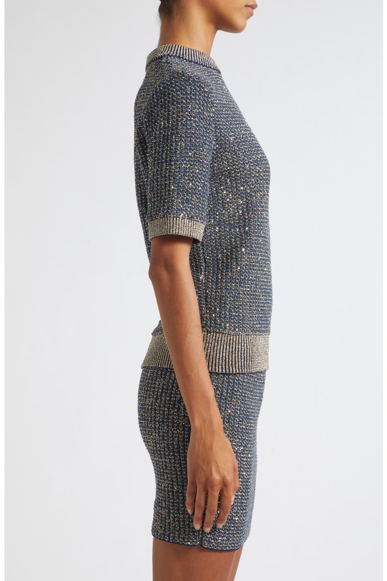 Sequin Crewneck Tweed Sweater, Alternate, color, SQH NAVY/ MULTI
