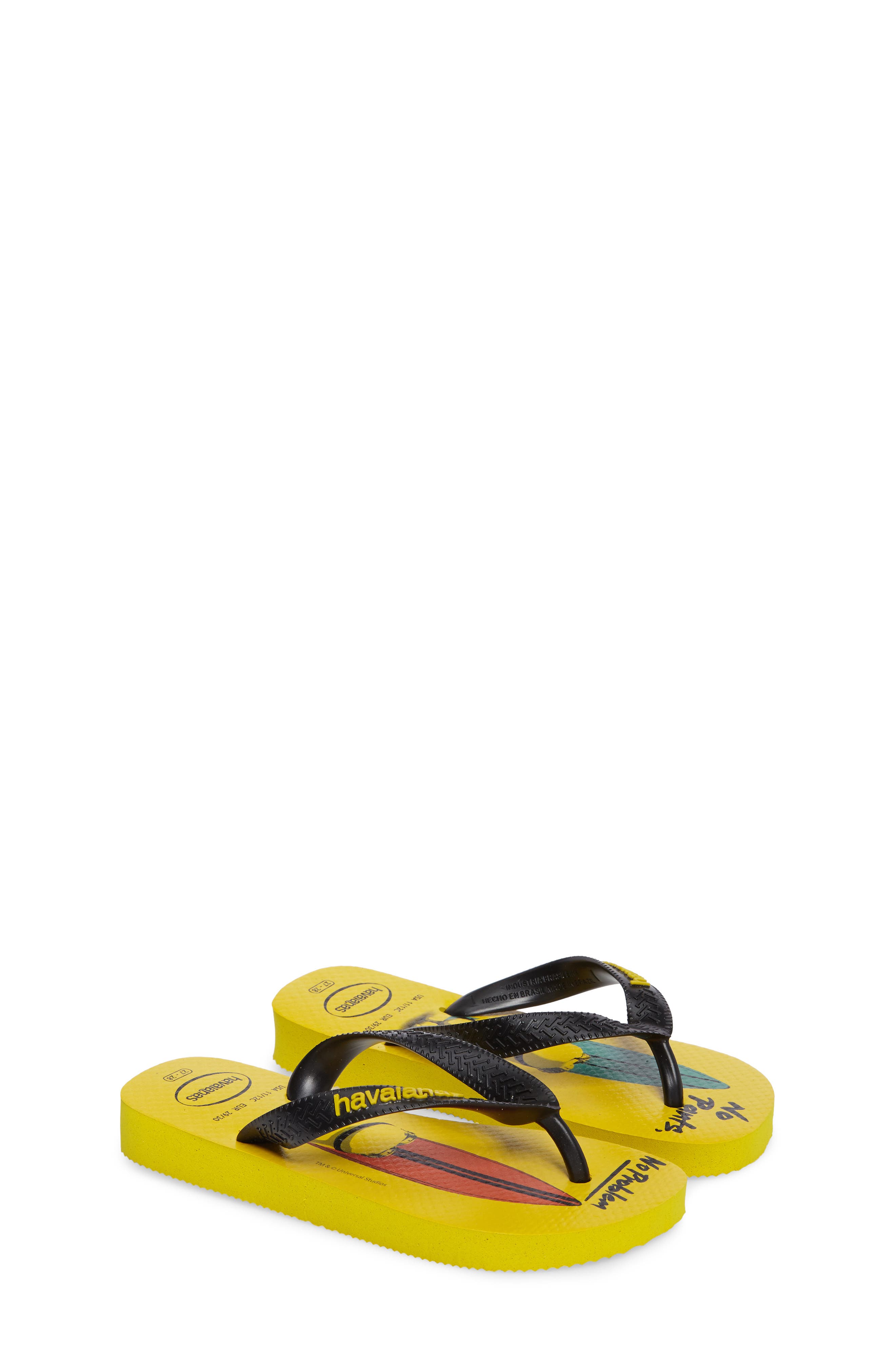 Minions Flip Flop, Alternate, color, CITRUS YELLOW/ BLACK