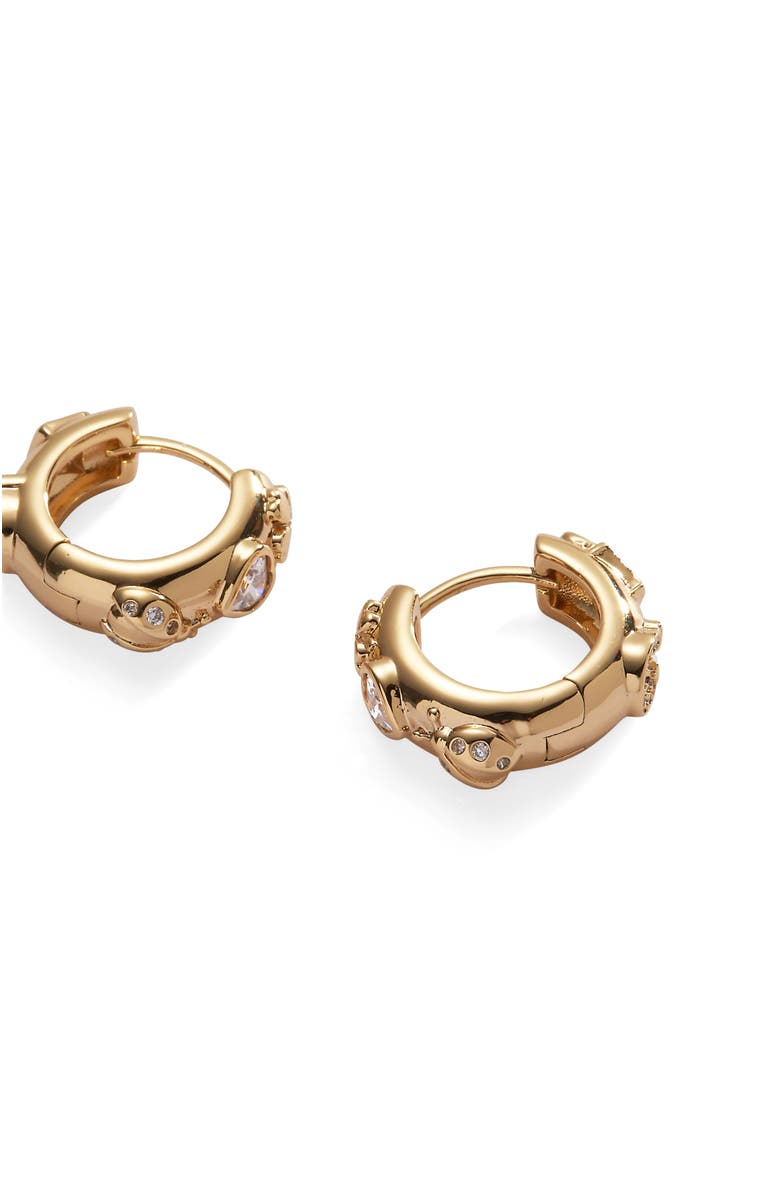 Alex and Ani Love Luck Huggie Earrings, Alternate, color, Gold