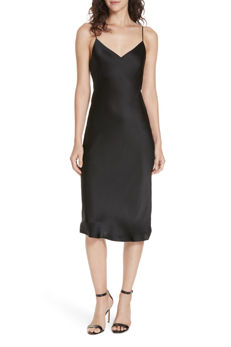Jodie Silk Slipdress, Main, color, BLACK