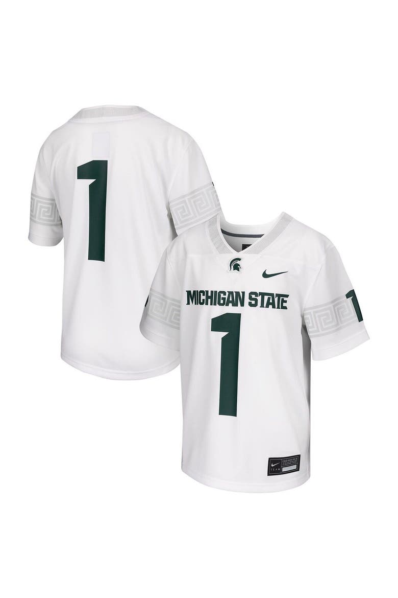 Youth Nike # White Michigan State Spartans Football Game Jersey, Main, color, White