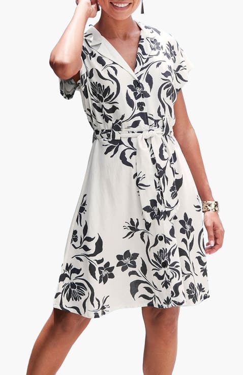 Women's Floral Print Shirt Dress