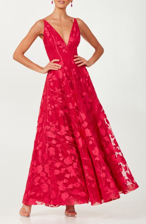 HELSI Karolina Embroidered Gown in Fuchsia/Red 