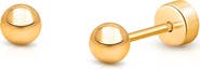 Tiny Blessings 14K Gold on Titanium 4mm Classic Round Stud Screw Back Earrings