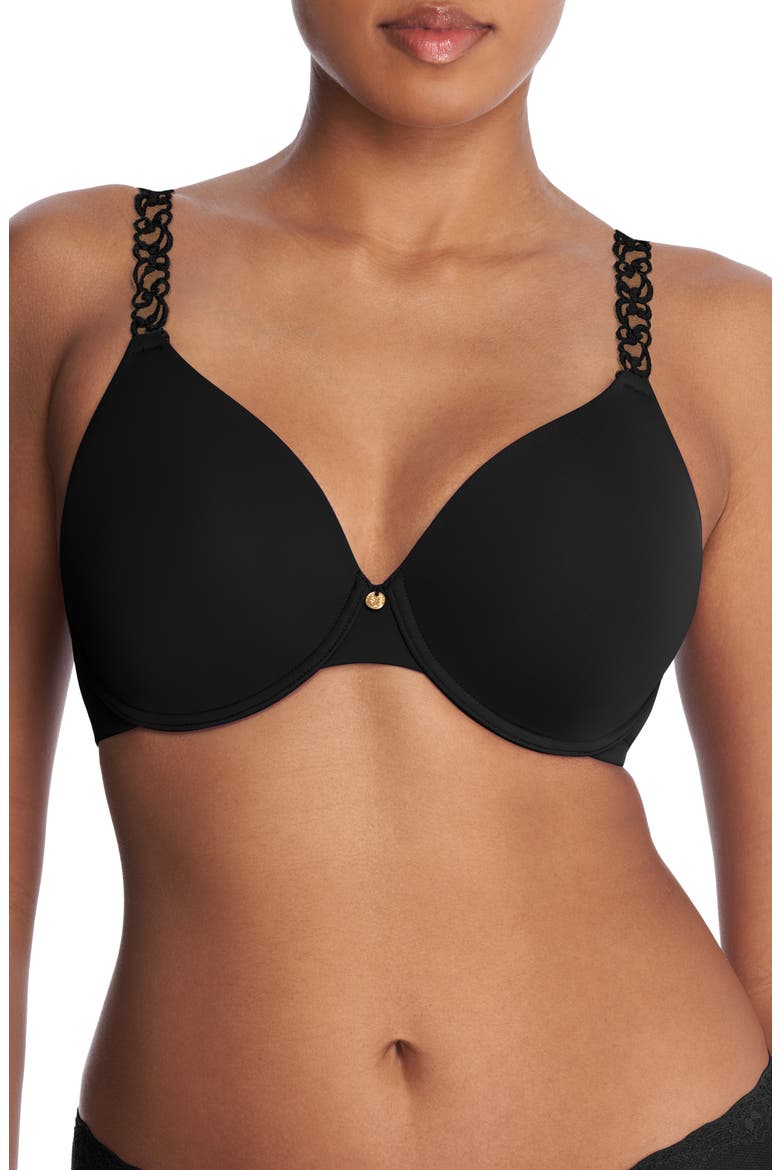 Pure Luxe Underwire T-Shirt Bra, Main, color, BLACK/BUFF