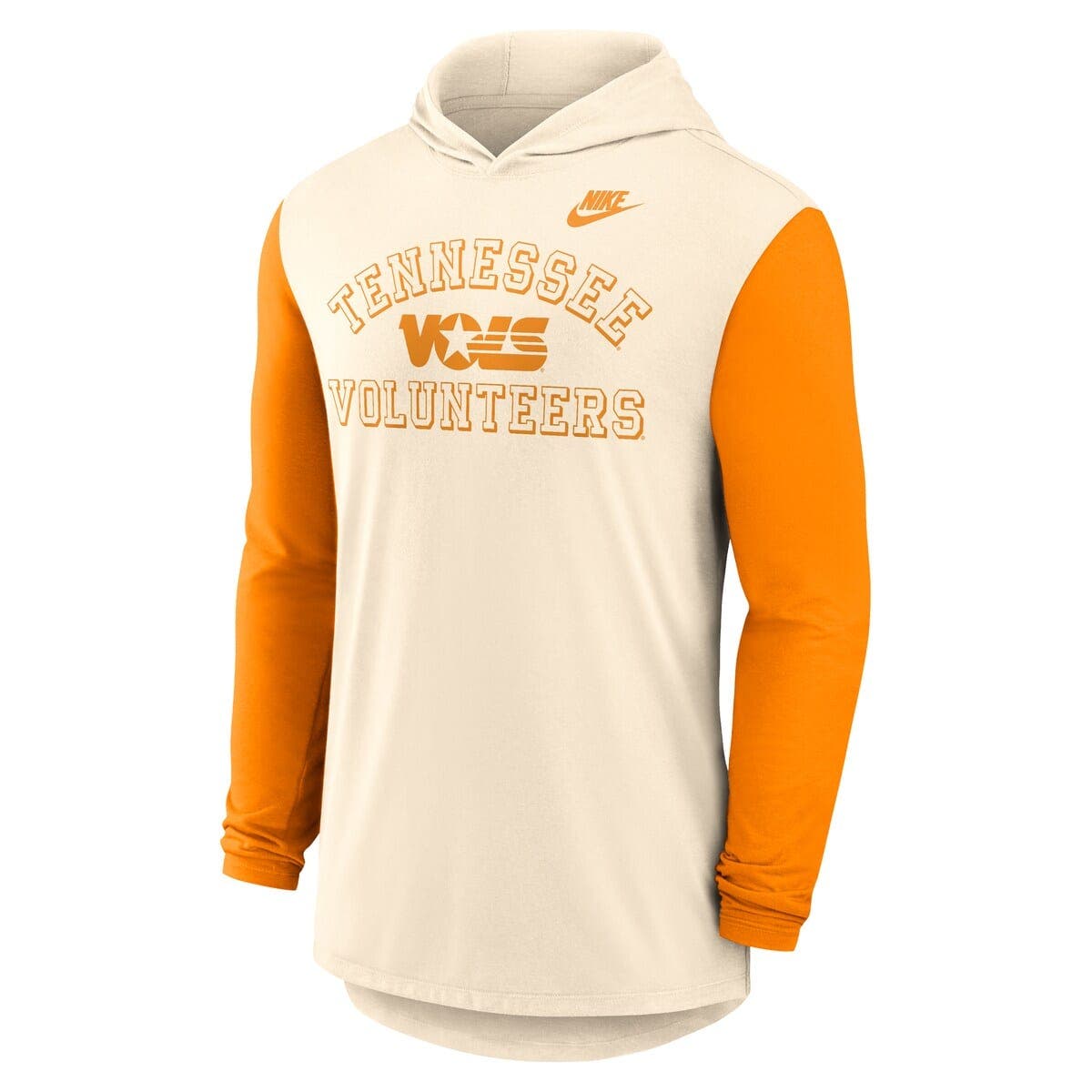 Men's Nike Natural/Tennessee Orange Tennessee Volunteers Legacy Color-Block Tri-Blend Performance Long Sleeve Hoodie T-Shirt - image 2