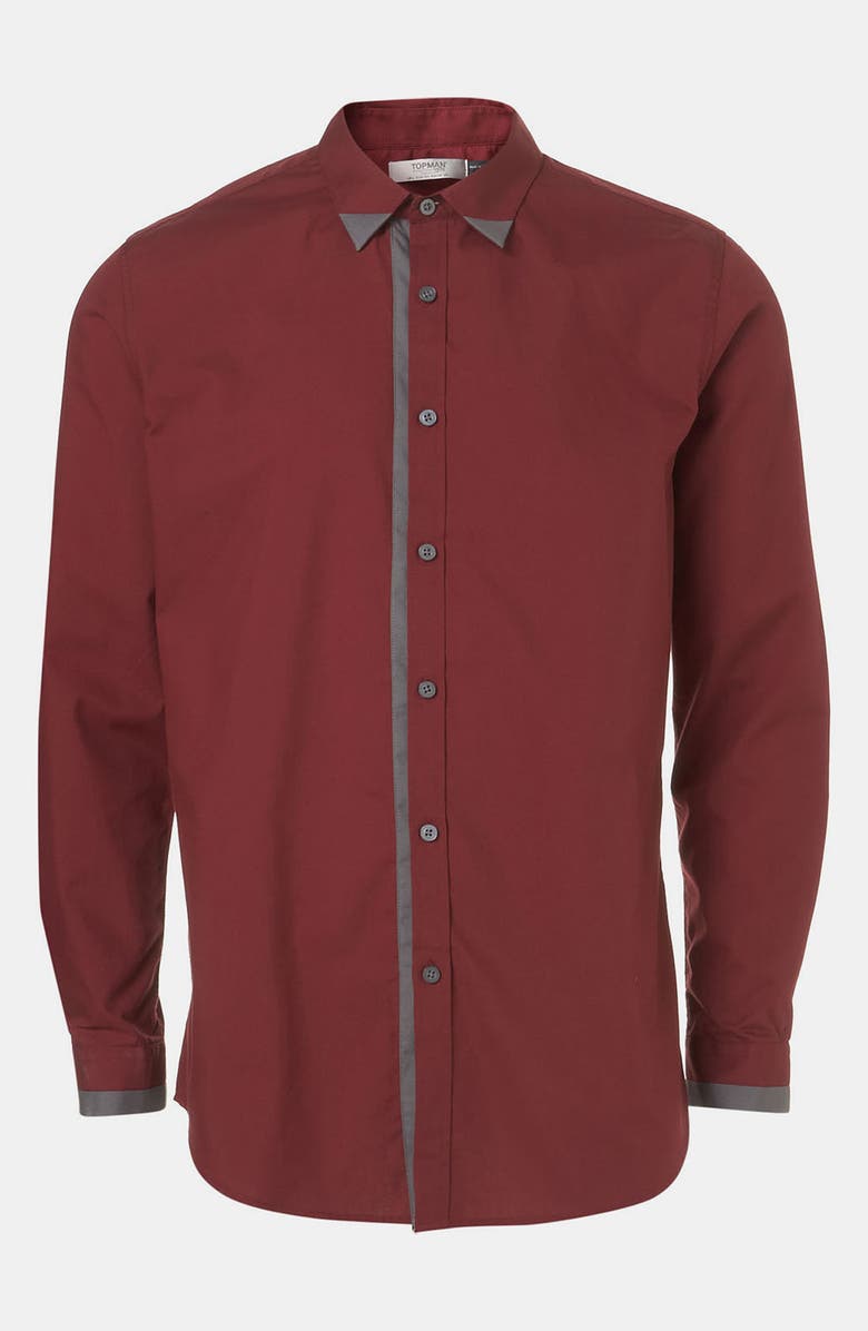 Topman 'Smart' Extra Trim Dress Shirt, Main, color, 