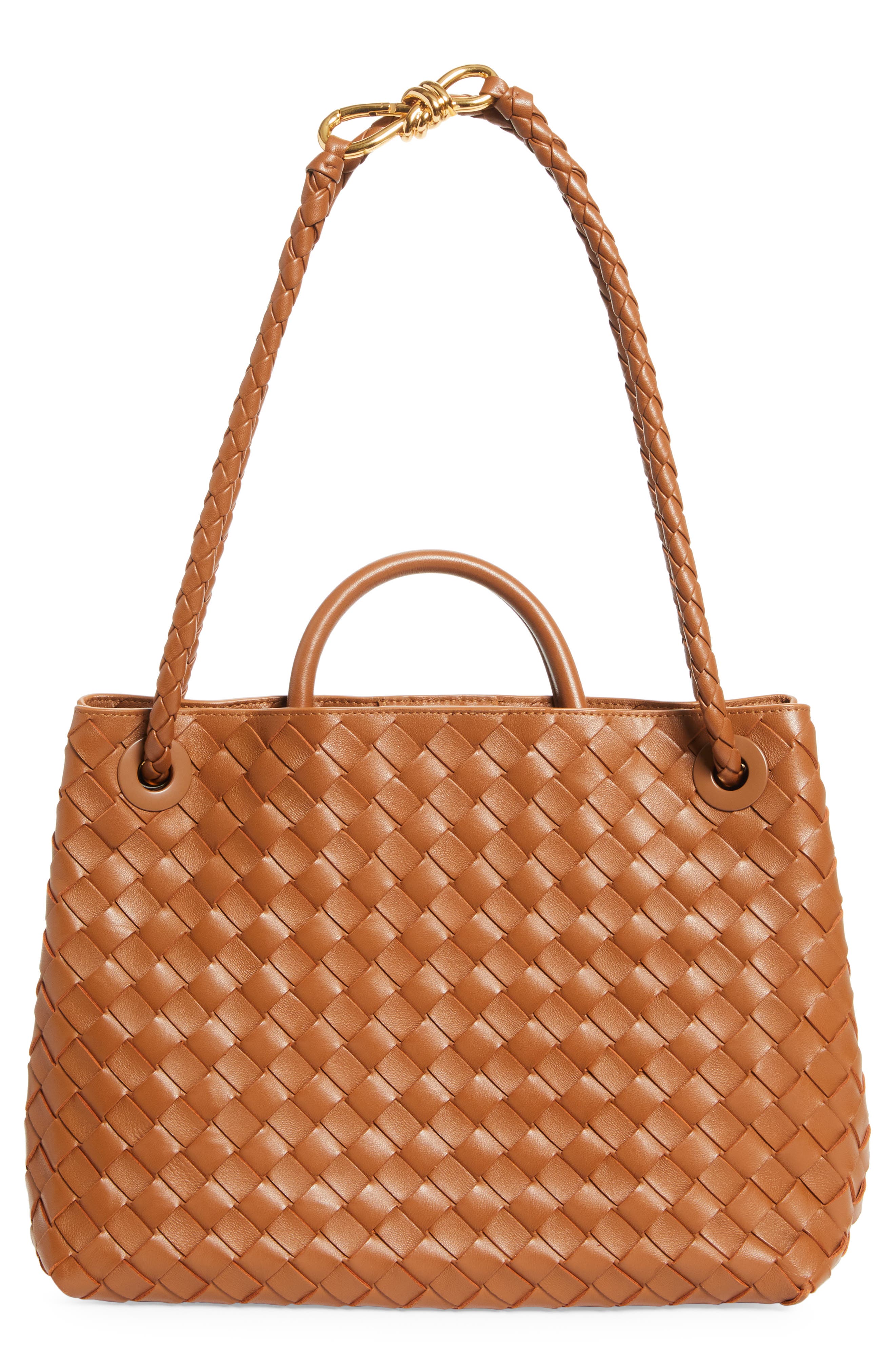 Bottega Veneta ブラウン編み込みショルダーバッグ Bottega Veneta Medium Andiamo Intrecciato Shoulder Bag | Nordstrom