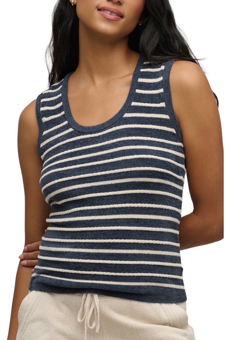 CozyChic® Ultra Lite® Stripe Textured Pajama Tank, Main, color, INDIGO-STONE