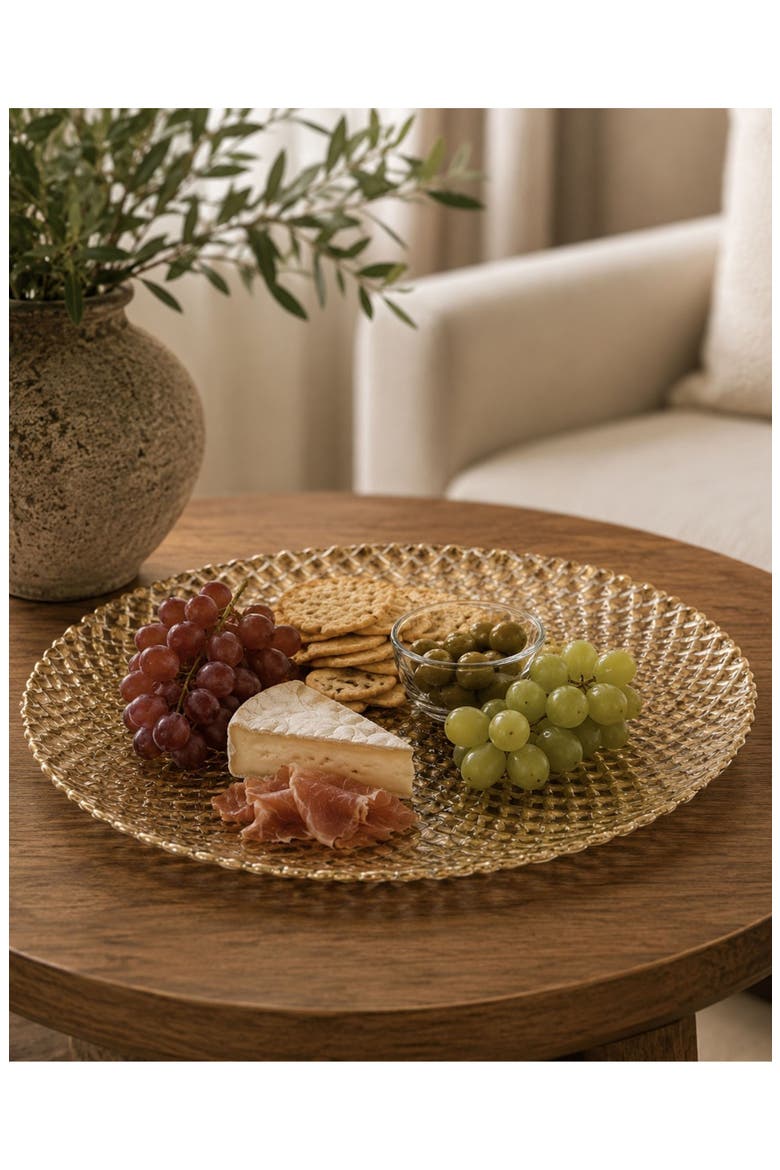 Braided Round Platter, Alternate, color, GOLD