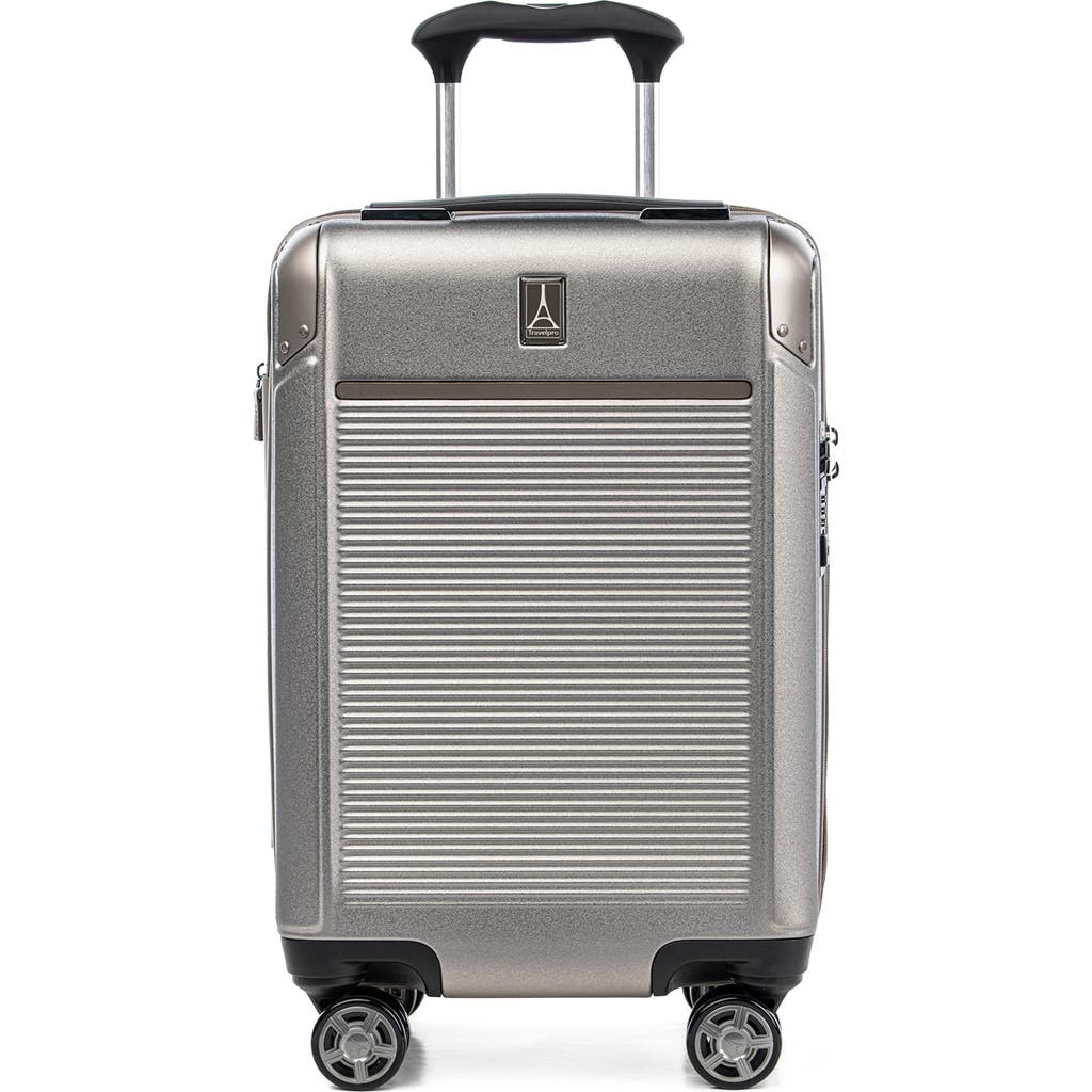 Travelpro Platinum Elite Hardside Expandable Compact Carry-on 20-inch Spinner In Metallic Sand