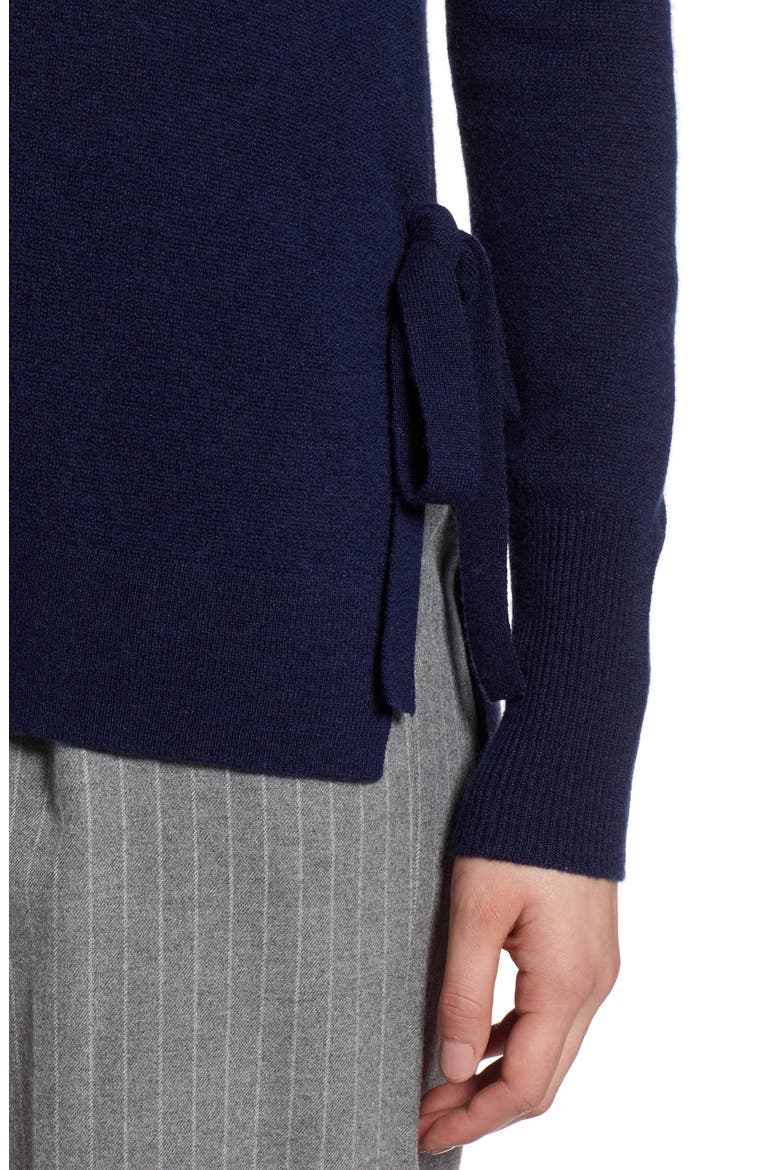 Side Tie Cashmere Sweater, Alternate, color, NAVY PEACOAT
