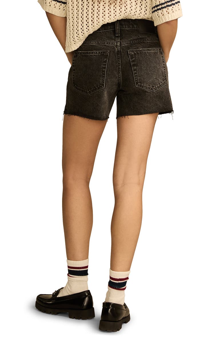 Lucky Brand '90s Raw Hem High Waist Midi Denim Shorts, Alternate, color, Cook Out Wash