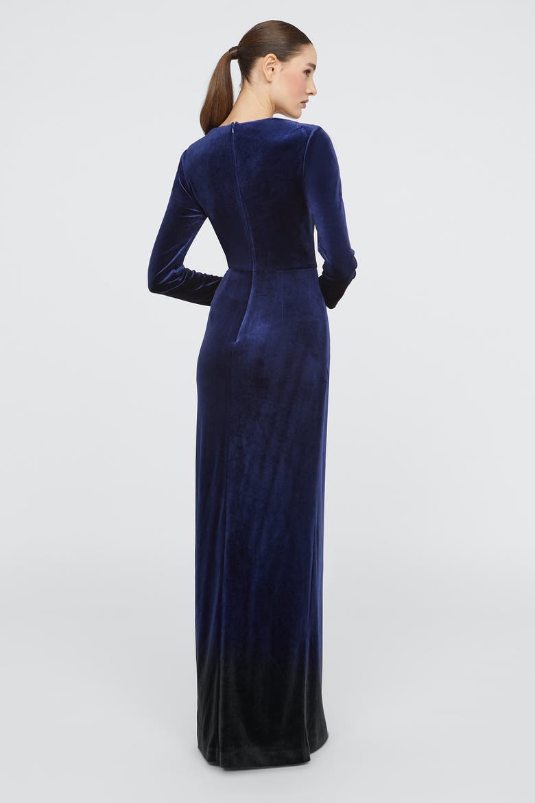 Emerson Long Sleeve Gown, Alternate, color, French Navy