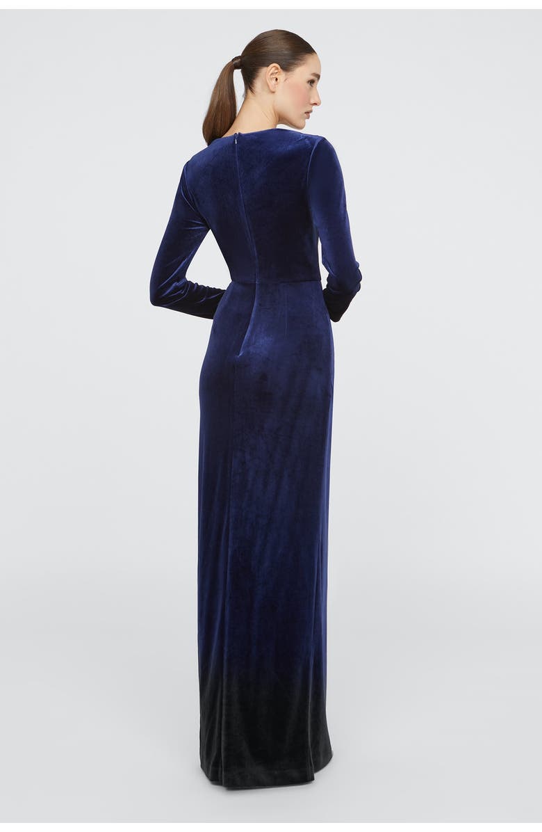 Theia Emerson Long Sleeve Gown, Alternate, color, French Navy