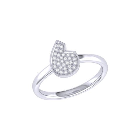 Street Cycle Open Teardrop Sterling Silver Diamond Ring