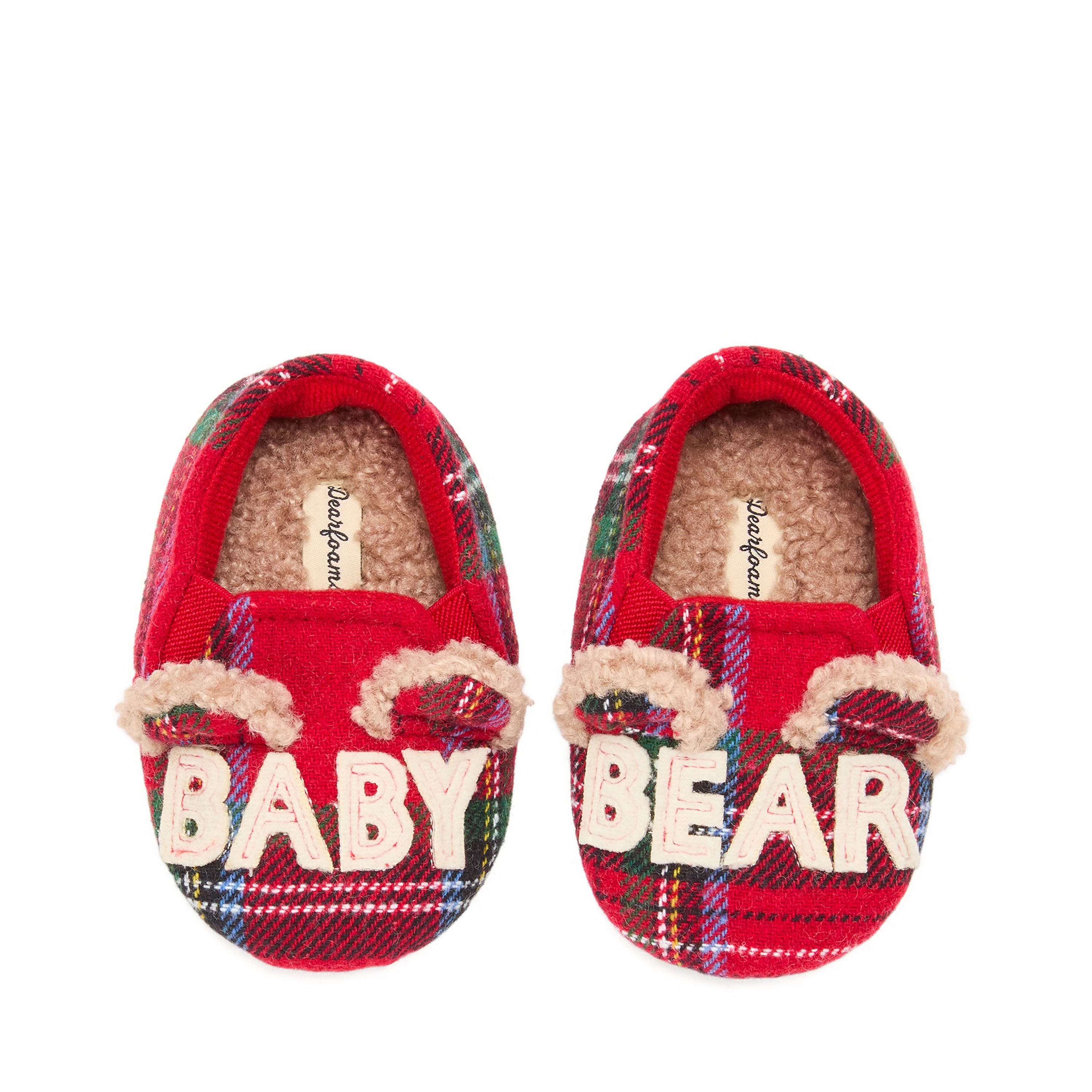 DEARFOAMS Baby Bear Closed Back Slipper, Main, color, Plaid