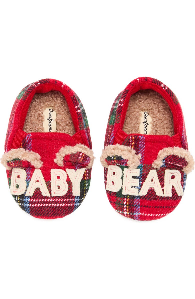 DEARFOAMS Baby Bear Closed Back Slipper, Main, color, Plaid