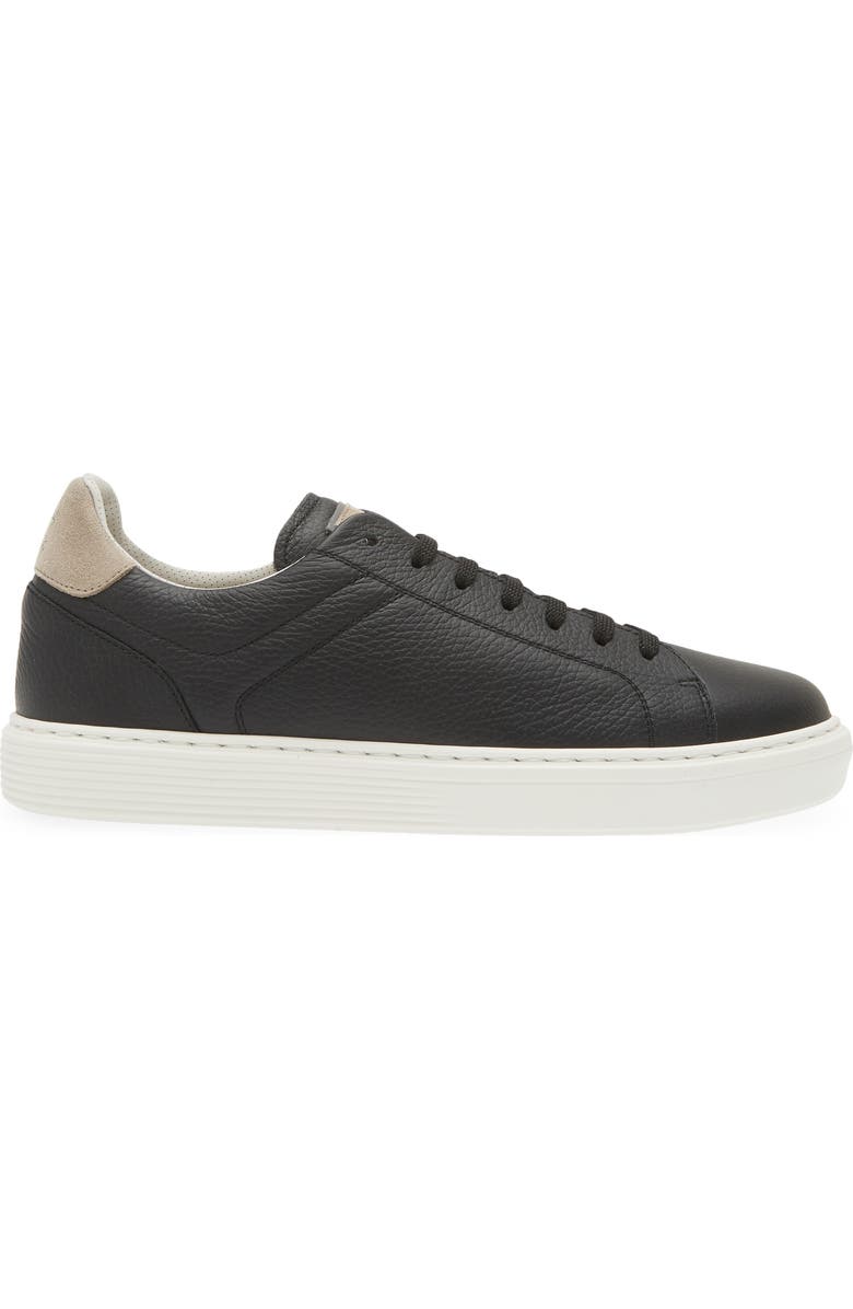 Brunello Cucinelli Calfskin Low Top Sneaker, Alternate, color, Cim31 Black