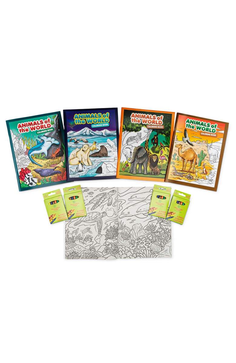 Three Little Twigs Animals of The World Coloring Books 16 Piece Bundle, Alternate, color,