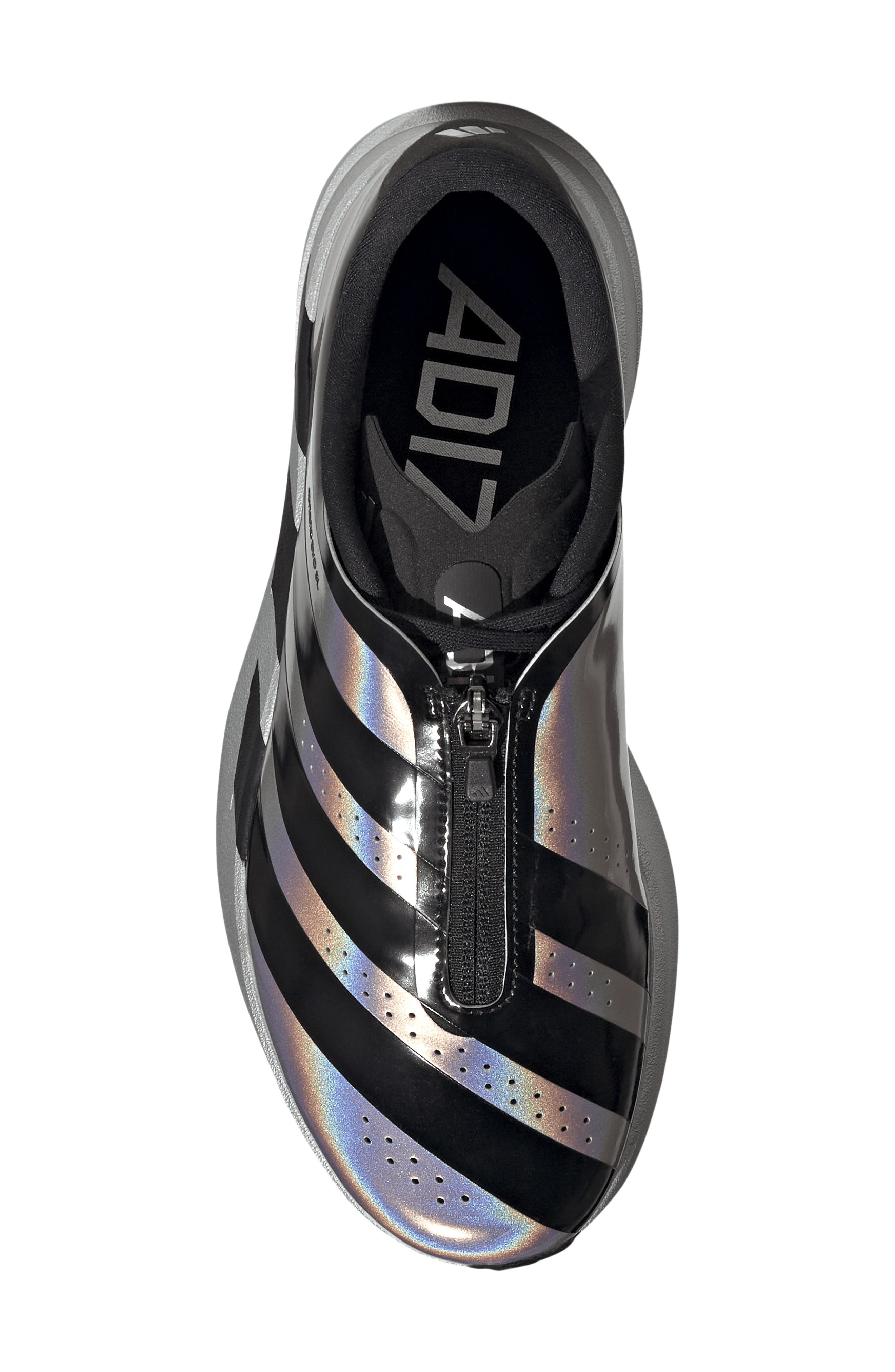 Adizero Evo SL Zip Running Shoe, Alternate, color, SILVER/ BLACK/ HALO SILVER