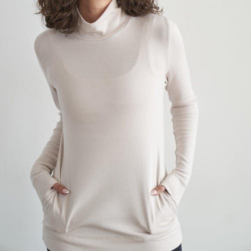 Eavolu Acadia Split-sleeve Long-sleeve Top In Bone