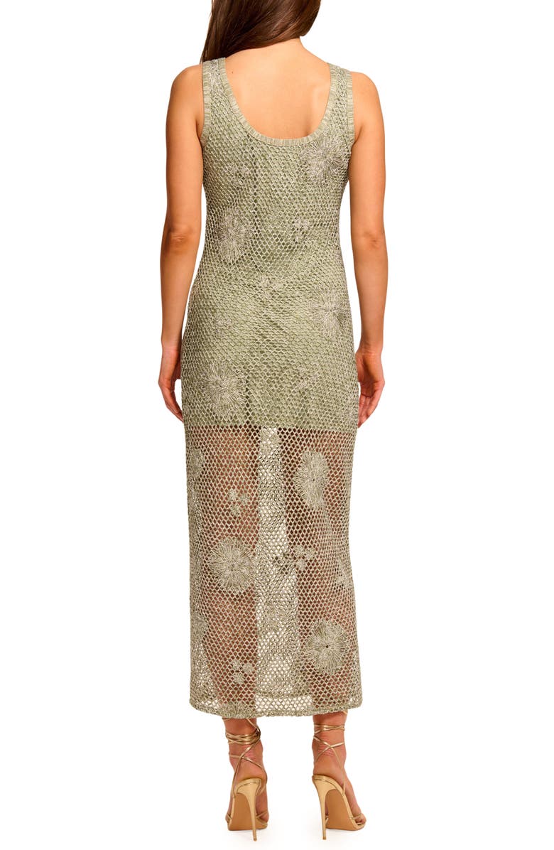 Ramy Brook Liliana Metallic Open Stitch Sleeveless Sweater Dress, Alternate, color, 