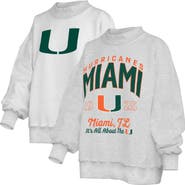 PRESSBOX Women's Pressbox Heather Gray Miami Hurricanes Reversible Sweatshirt