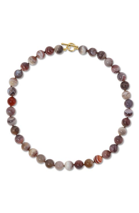 Luna 14k Gold Iris Agate Necklace