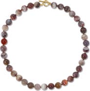 EF Collection Luna 14k Gold Iris Agate Necklace