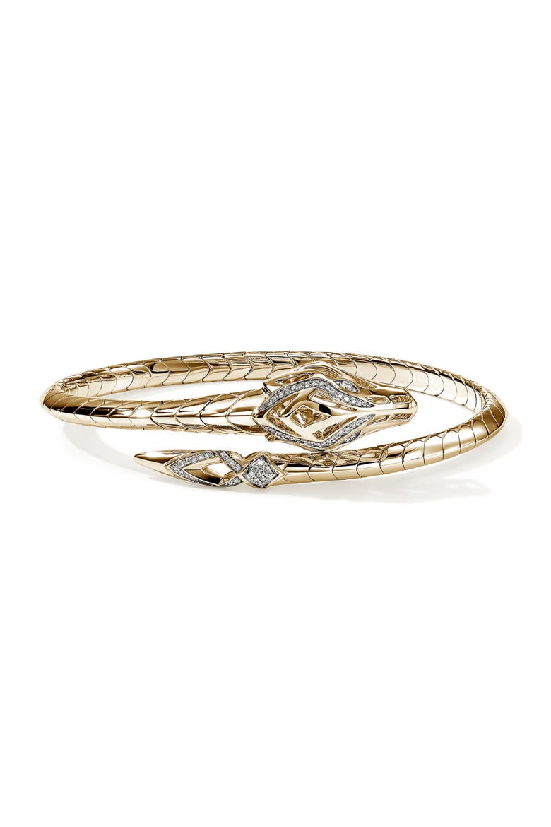 Naga Bypass Cuff Bracelet, Main, color, GOLD