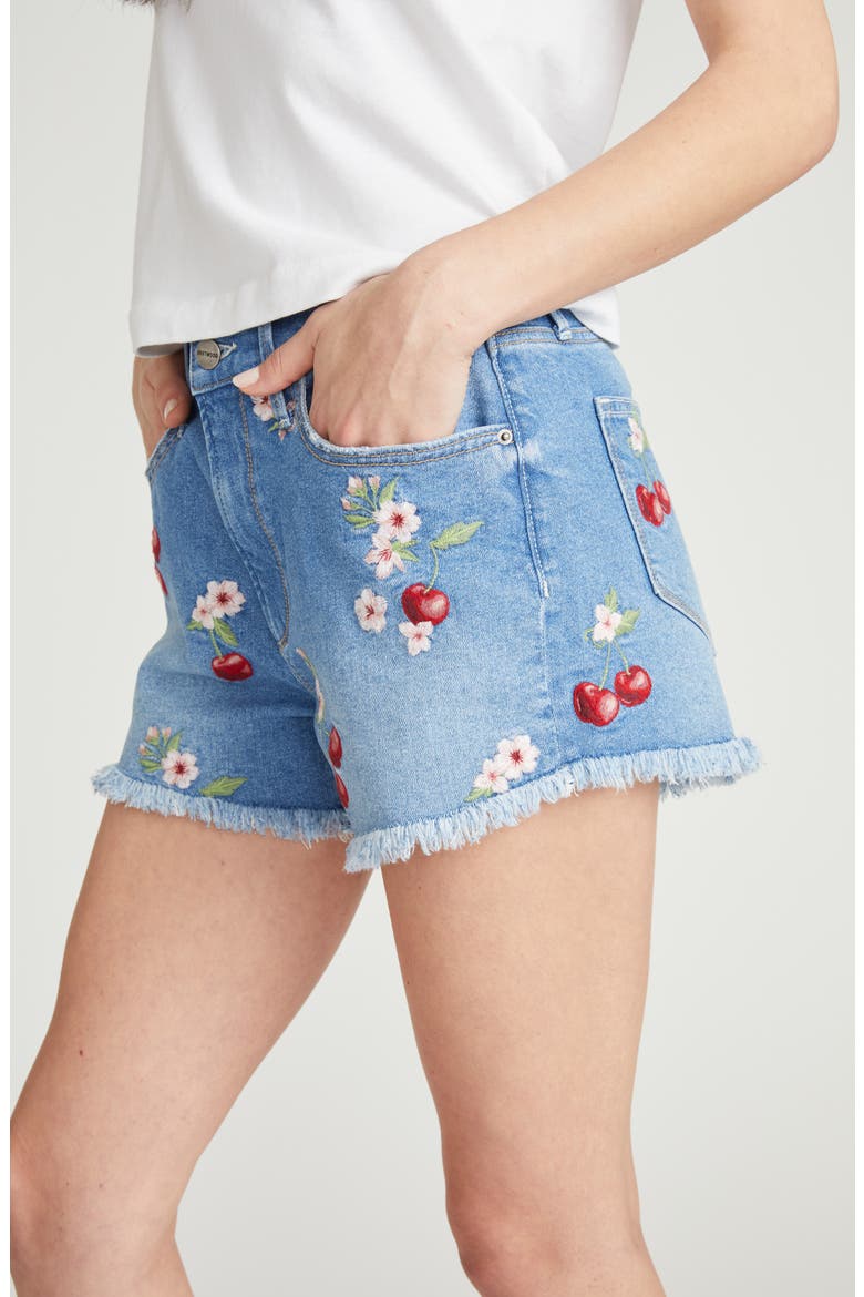 Goldie x Cherry On Top Denim Shorts, Alternate, color, MEDIUM WASH