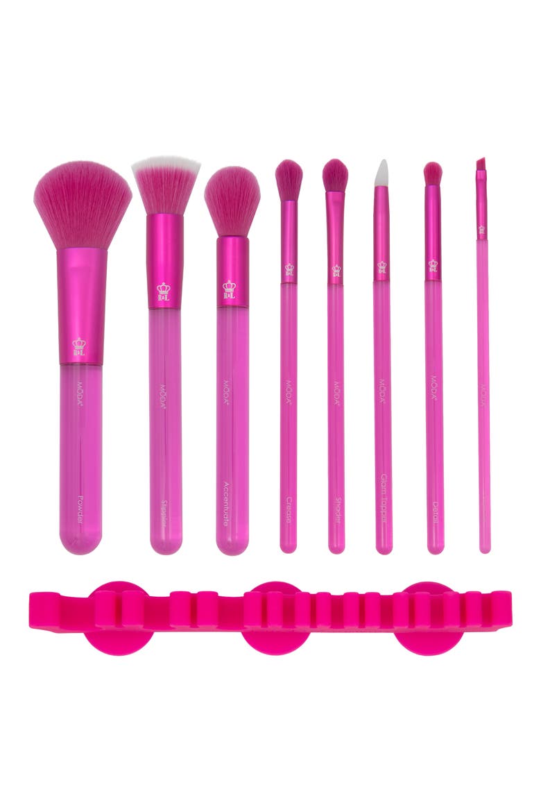 Pink-Ception Full Face 9-Piece Makeup Brush Set, Main, color, PINK