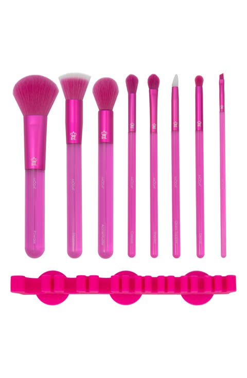 Pink-Ception Full Face 9-Piece Makeup Brush Set