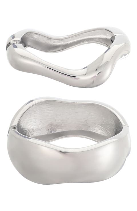 2-Piece Chunky Cuff Bracelet Set