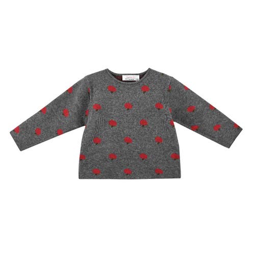 Sweet Cactus Apple Knit Outfit Set In Gray