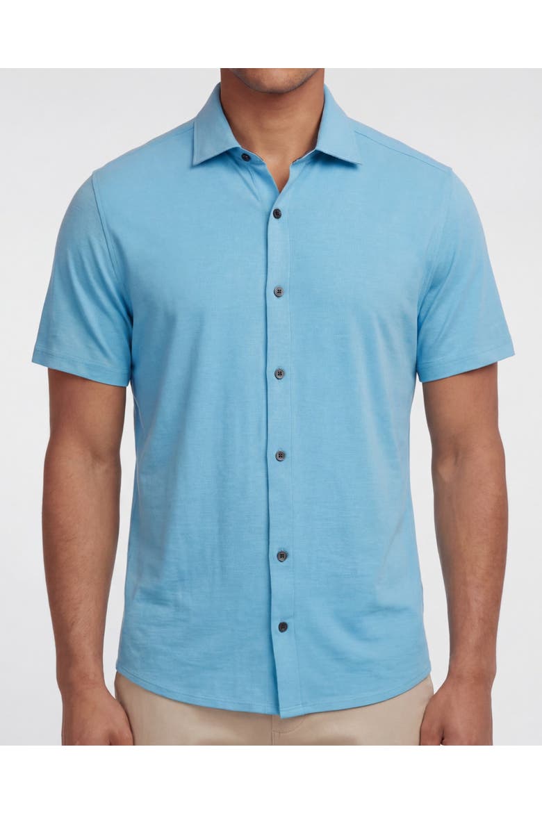 Solid Mens Short Sleeve Shirt, Alternate, color, Teal