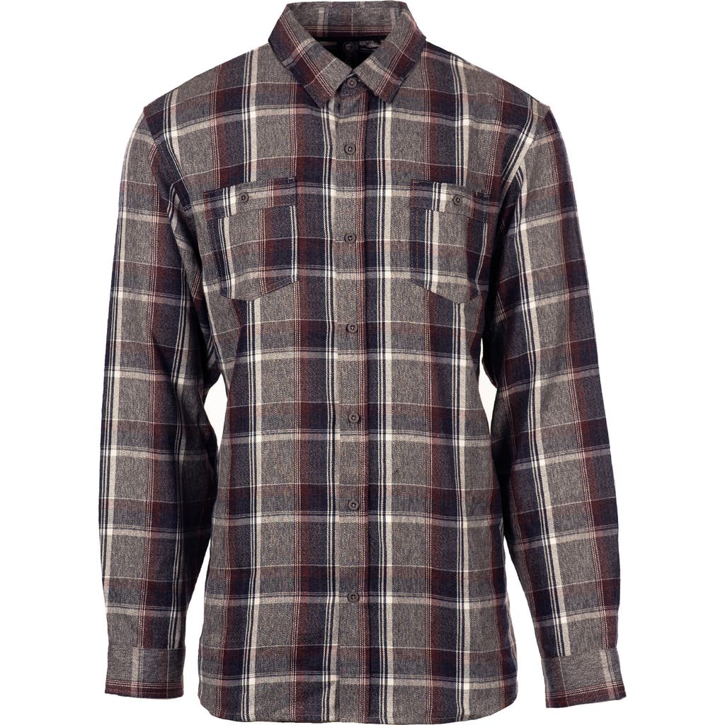 Burnside Perfect Plaid Flannel Work Shirt In Gray