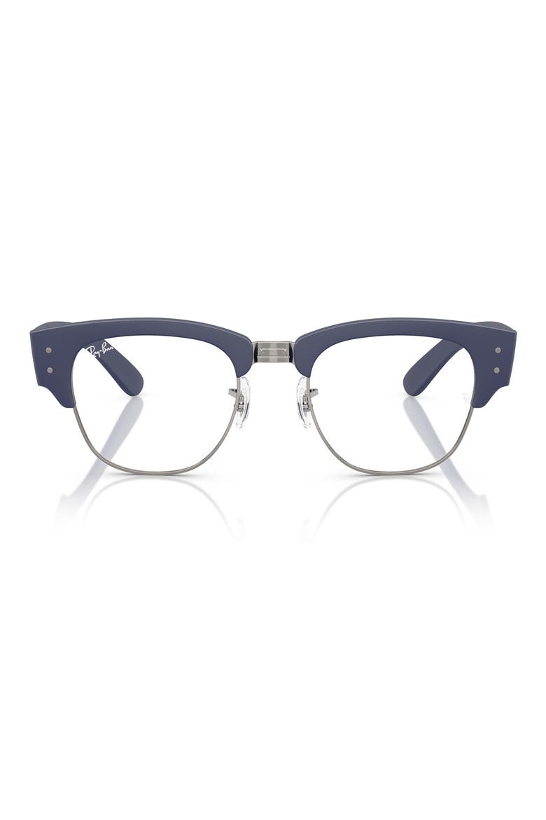Mega Clubmaster Liteforce 50mm Square Optical Glasses, Main, color, GUNMETAL